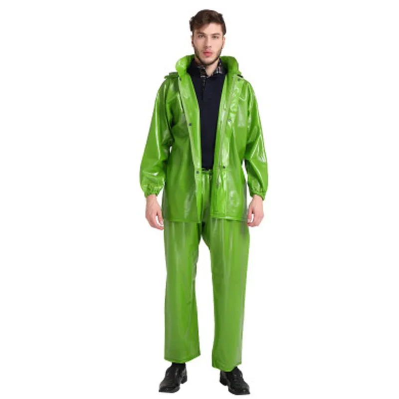 Green (Thickened) Длинный дождевик, пластиковый женский водонепроницаемый плащ, мужской дождевик, пончо для дождливой погоды, Электрический комбинезон для взрослых, capa de chuva Hombre, пончо 6YY96 - Цвет: Green (Thickened)
