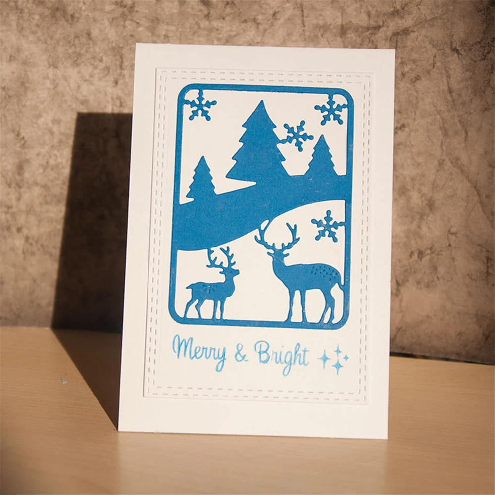 Лес Лось металлические Вырубные штампы Скрапбукинг Ремесло резки Рождество