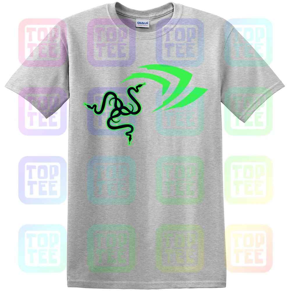 New Razer Blade and NVIDIA For Gamers Black S-XXXL Size Men's T-shirts | Мужская одежда