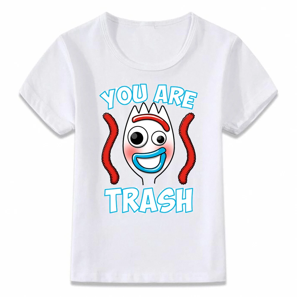 Детская одежда футболка Forky You're Trash, футболка для мальчиков и девочек, футболки для малышей, BAL137