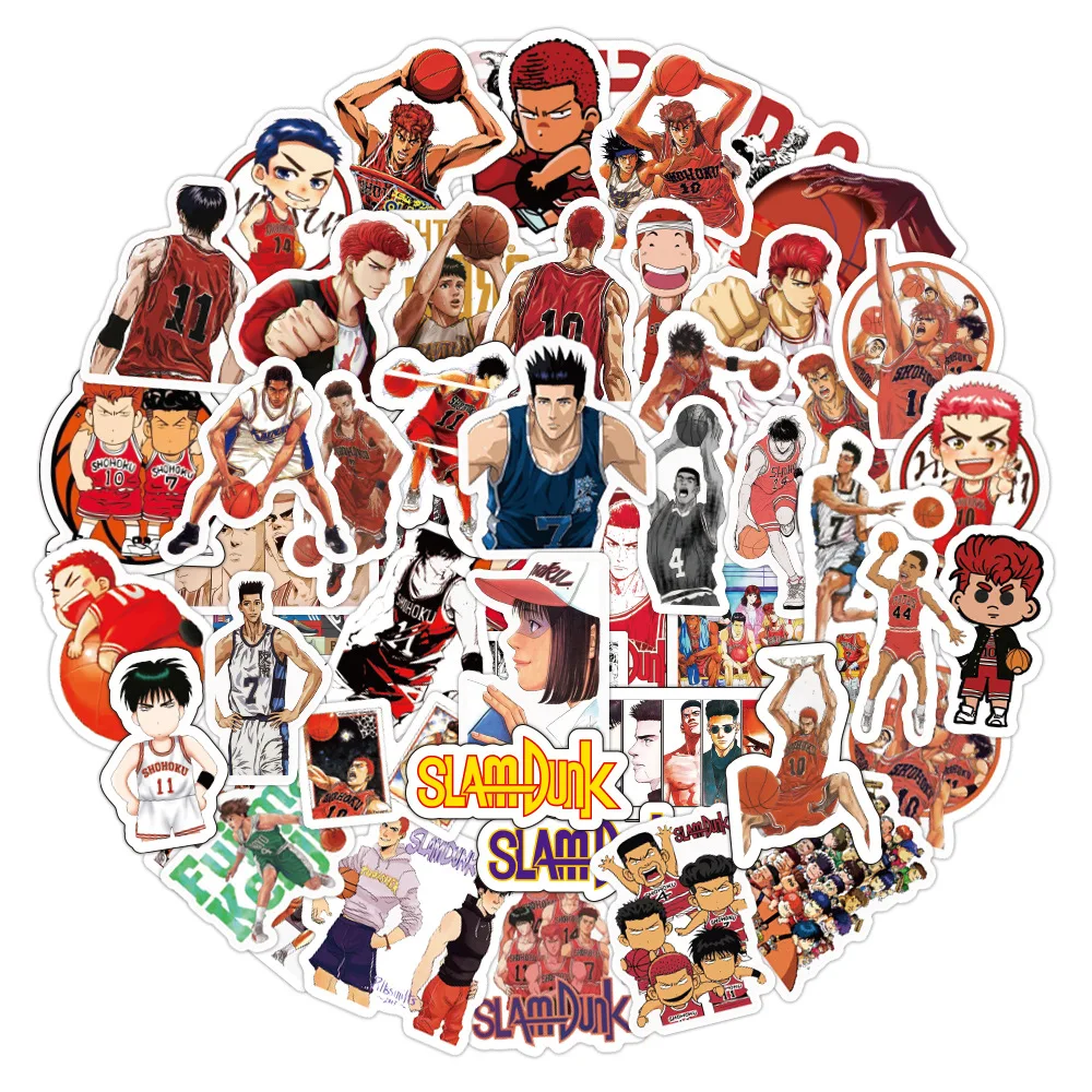 

100 шт., водонепроницаемые наклейки-граффити из мультфильма «SLAM DUNK»