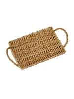 hand woven rectangular rattan bread basket food service tray fruit tea snack bread picnic cosmetic storage box kitchen supplies