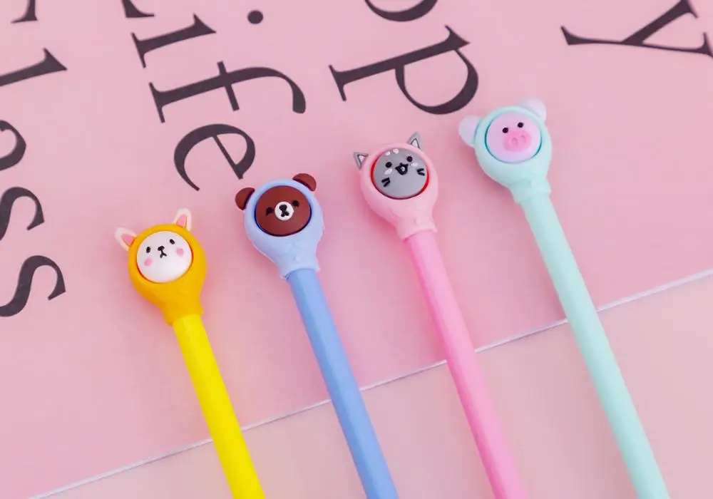 Creative Cartoon Cheap and Affordable Small Animal Student Gel Pen Black 0.5mm Stationery School Office Supplies Gift | Канцтовары для