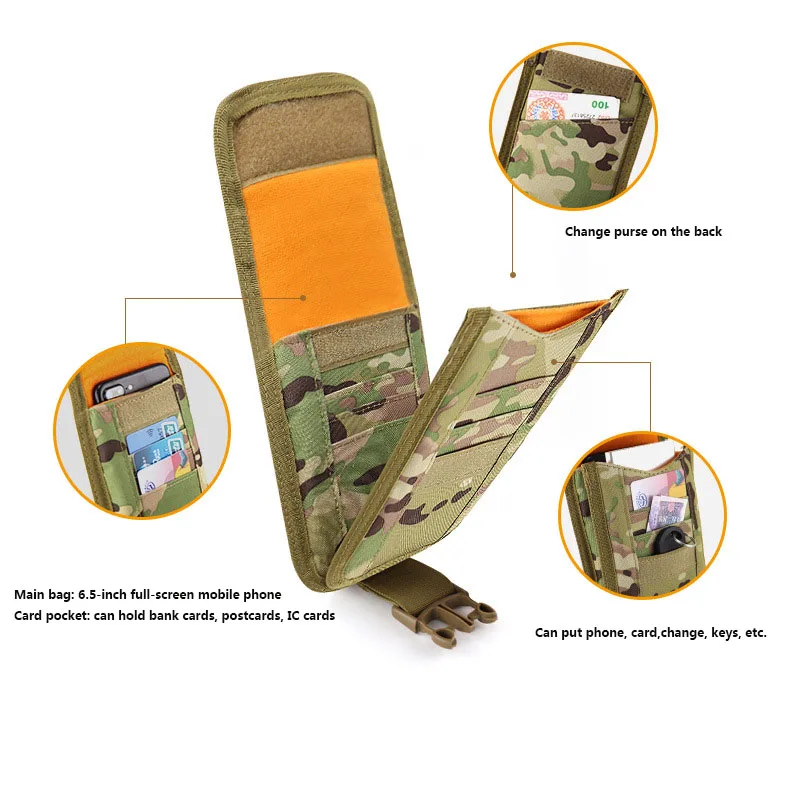 Тактический кошелек MOLLE чехол для удостоверения личности сумка повседневного