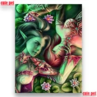 Алмазная живопись сделай сам с милыми питомцами, полноразмерная картина с круглыми стразами, фэнтезийная женщина Стразы 5D алмазная вышивка крестиком, домашний декор