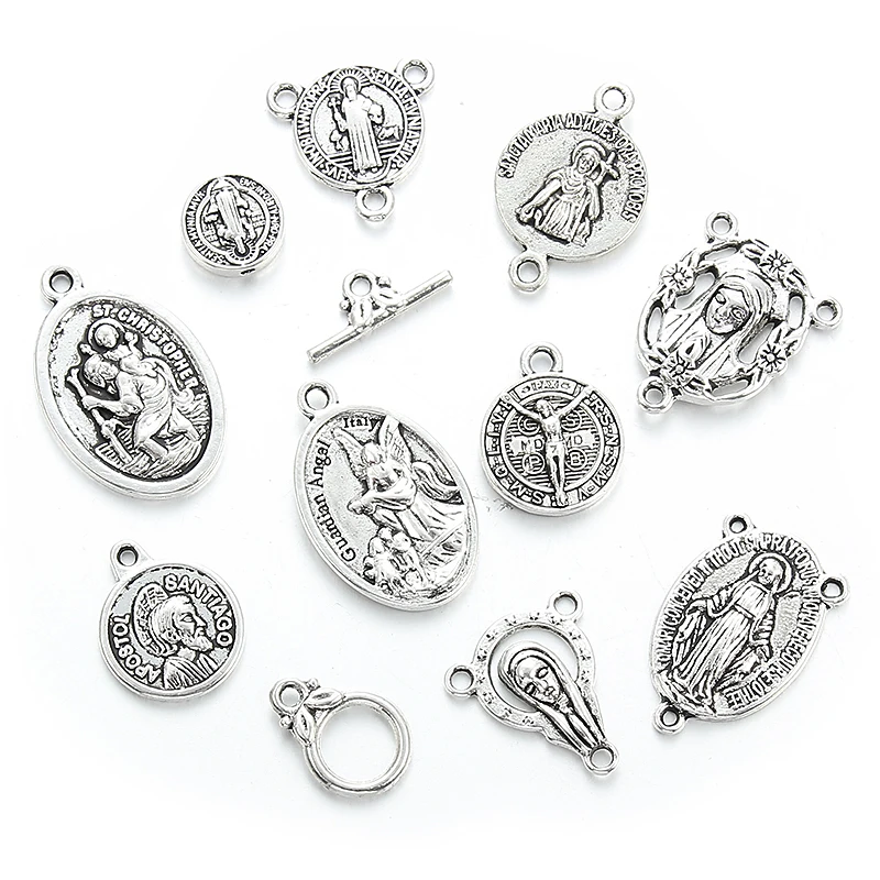 10 шт. серебряный цвет чудесная медаль подвеска шармы круглые подвески с