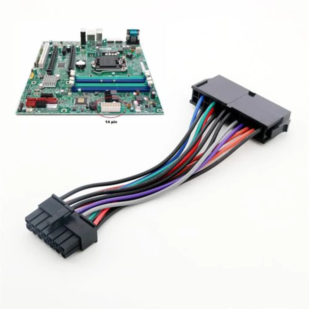 

15cm 24 Pin to 14 Pin PSU Main Power Supply ATX Adapter Cable for Lenovo IBM New