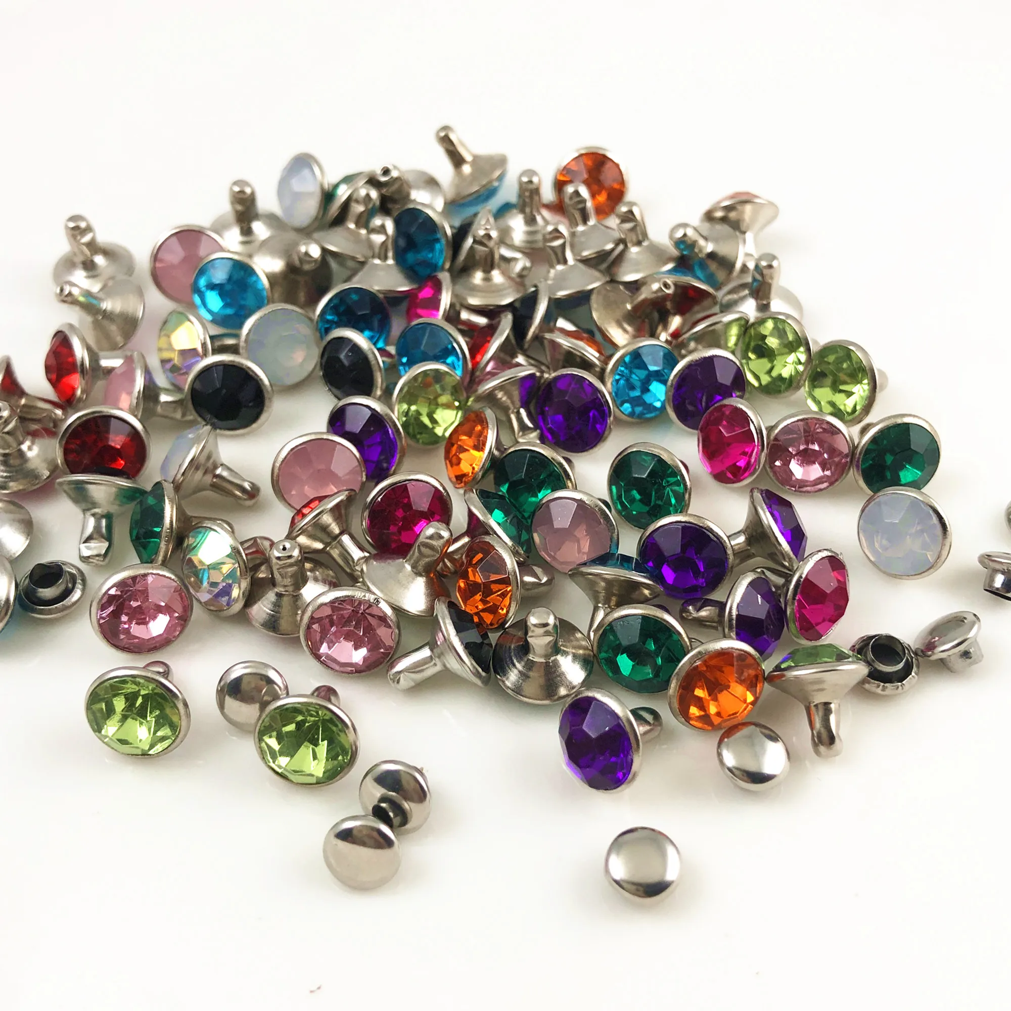 YORANYO 100 комплектов 8 мм Разноцветные Акриловые зеркальные посеребренные шпильки в