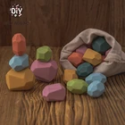 Let's Make детская деревянная игрушка Дженга строительный блок цветной камень креативные развивающие игрушки в скандинавском стиле игры для укладки Радужная игрушка