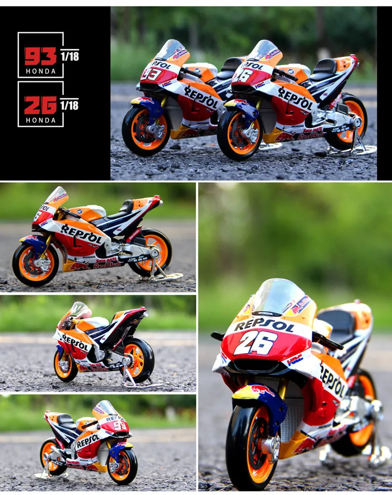 Maisto 1:18 Yamaha Champion Team Racing Silvardo original authorized simulation alloy motorcycle model toy car Collecting