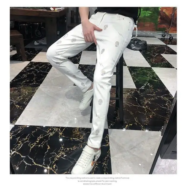 Белые облегающие брюки-карандаш в стиле хип-хоп новинка 2022 уличная одежда