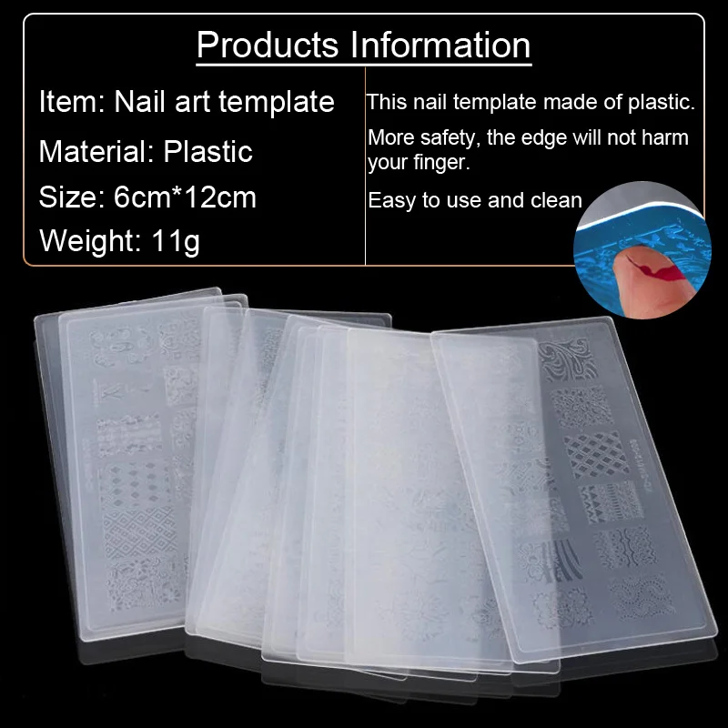 Пластины для стемпинга ногтей Bittb пластиковые цветы лист шаблон нейл-арта