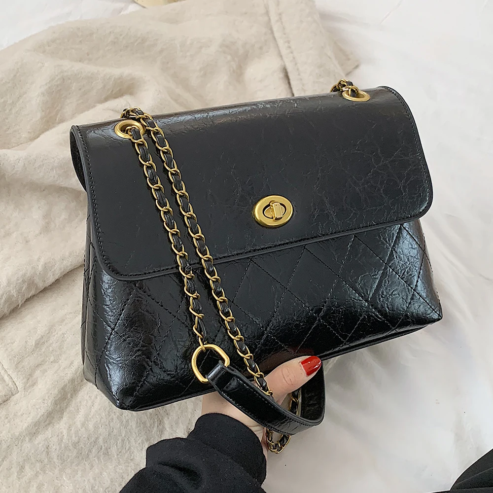 

Женская сумка через плечо, из искусственной кожи, с цепочкой