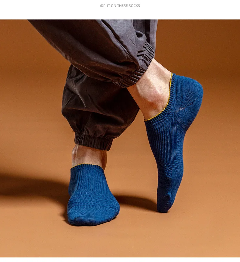 

2021 PIER POLO Brand Fashion Linen Cotton Men Casual Socks Ankle Boat Socks Multicolor Sweat-Absorbent Breathable Sock Male