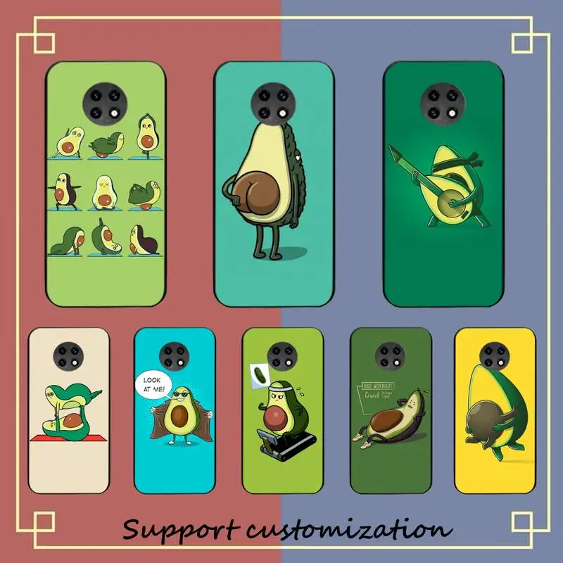 

Cute Cartoon Fruit Avocado Phone Case For Xiaomi Redmi Note8A 7 5 Note8pro 8T 9Pro note 6pro Capa