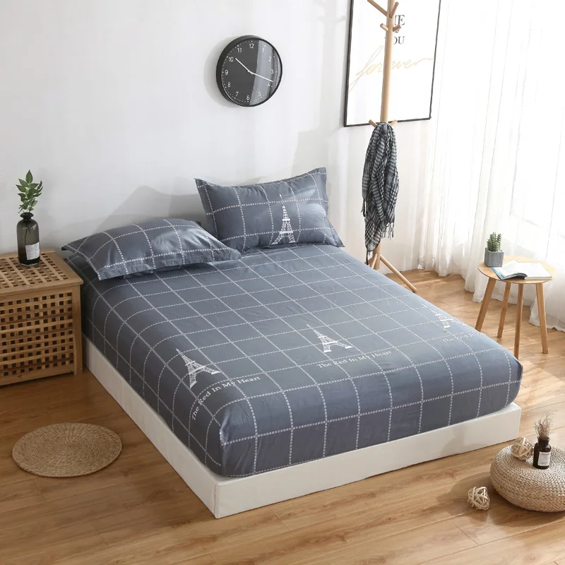 3 шт. 100% хлопок полоса постельное простыня на резинке матраса защитный чехол для