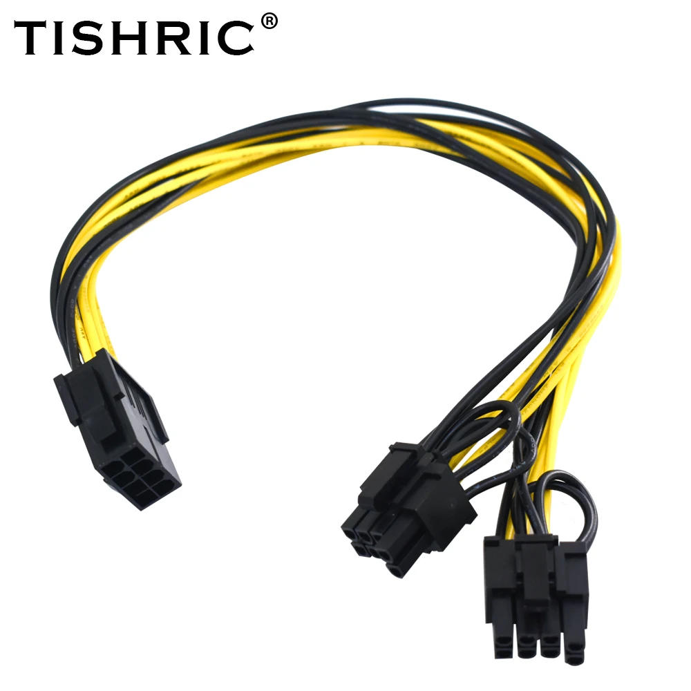 5-10 шт. TISHRIC PCI Express PCIE 8-контактный двойной кабель питания 20 см для материнской