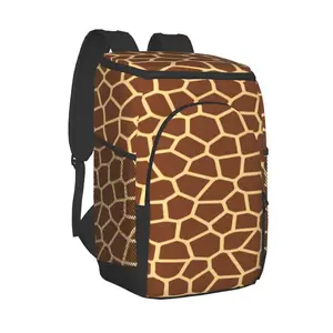 thermal backpack giraffe skin brown waterproof cooler bag large insulated bag picnic cooler backpack refrigerator bag free global shipping