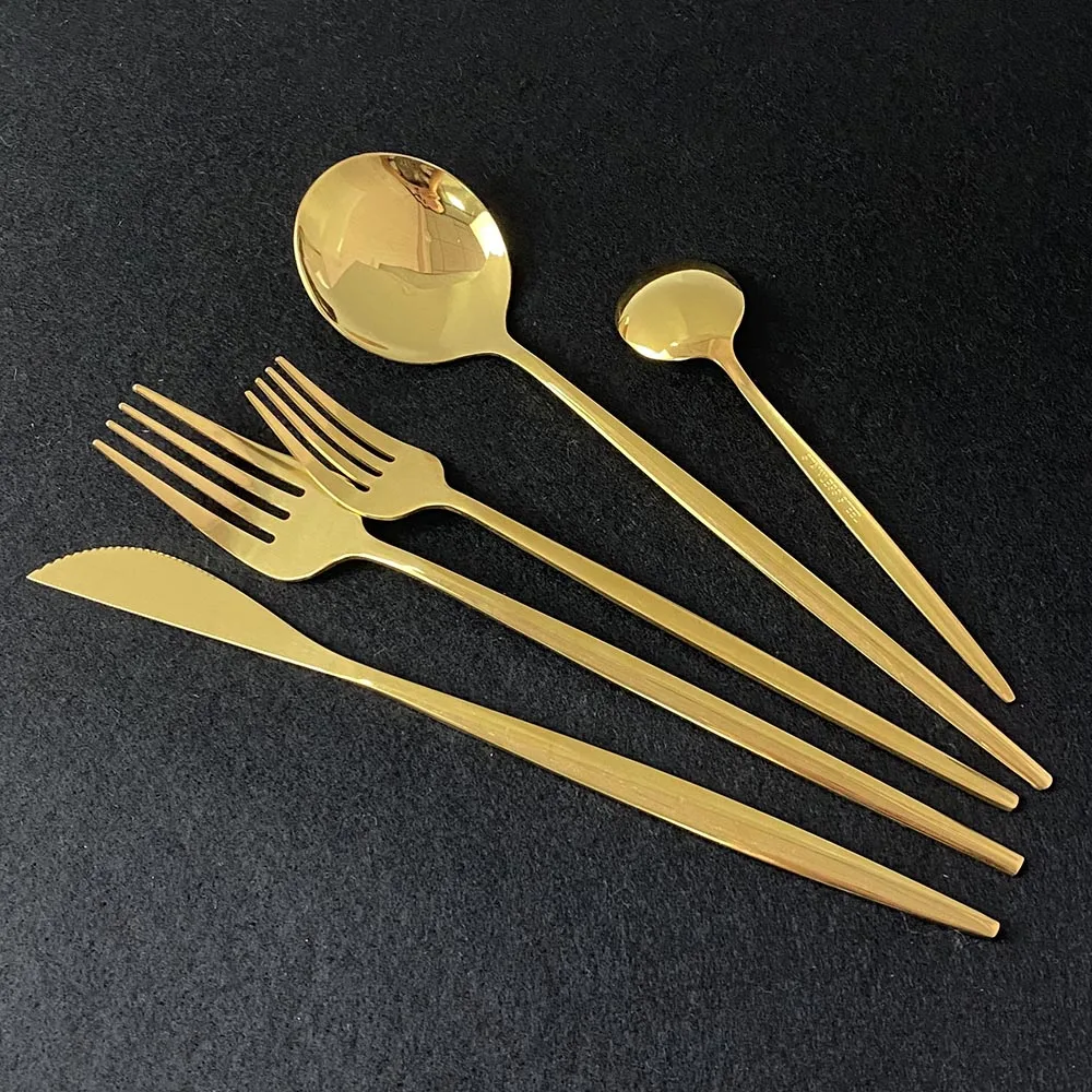 Золото 36 шт./набор набор посуды Нержавеющая сталь столовый для кухни Зеркало