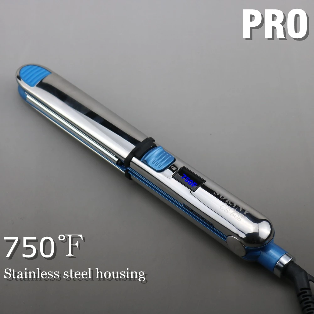 

Max 750F Pro Titanium Floating Plate Flat Iron Hair Straightener Professional Fast Electric Hair Straightening Metal Housing