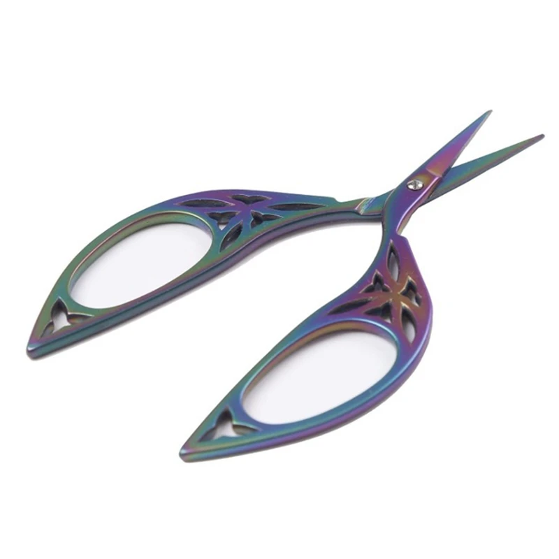 3Pcs Colorful Stainless Steel Sharp Tip Classic Stork Crane Guitar Hollow Leaves Design Sewing Scissors Shears DIY Tools | Инструменты