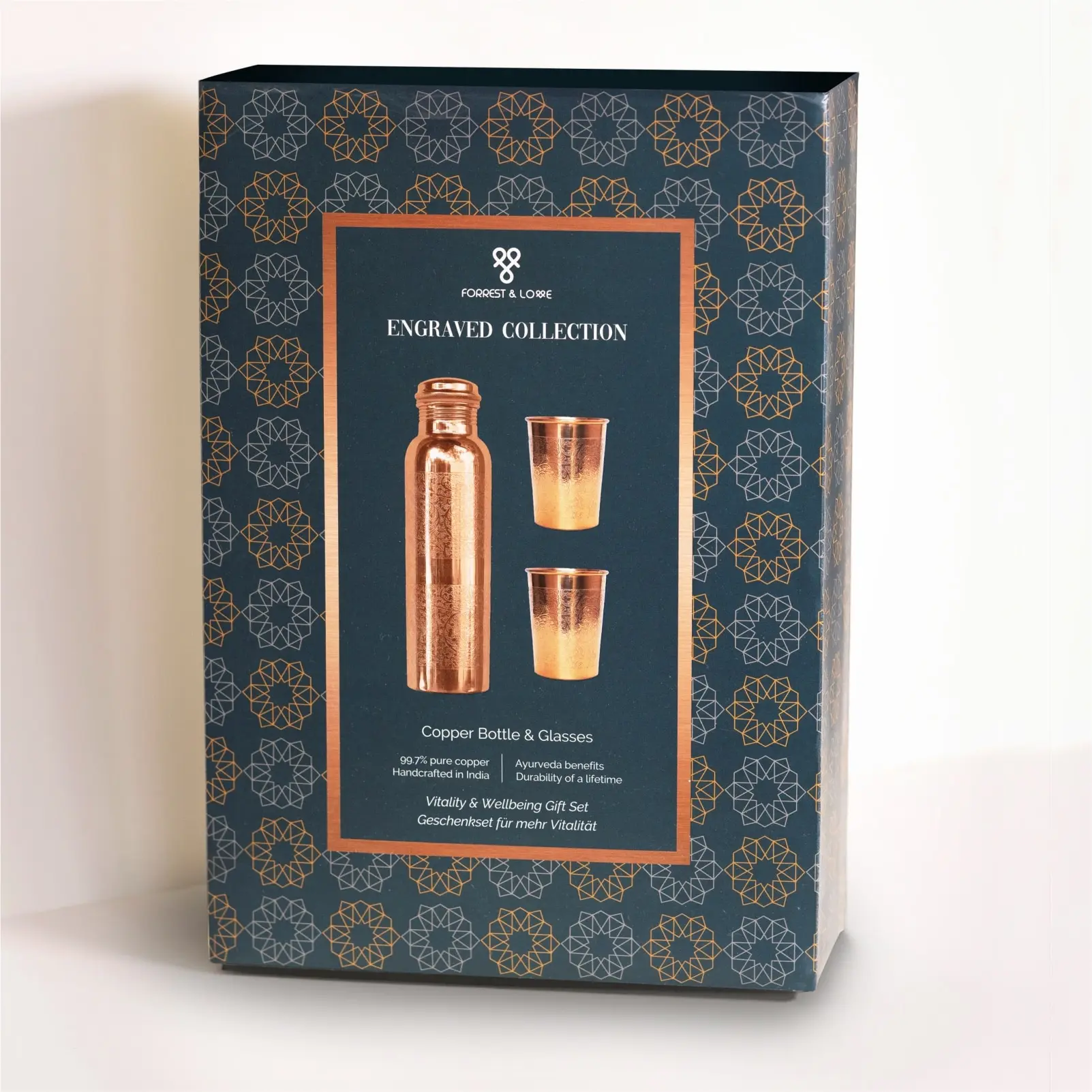 Forrest &amp Love Подарочный набор (Гравировка - синяя коробка) 1 медная бутылка D9 2 медных