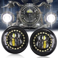 motorcycle 4 5 inch fog light passing auxiliary for harley touring electra glide road king black 30w led foglamp accessories