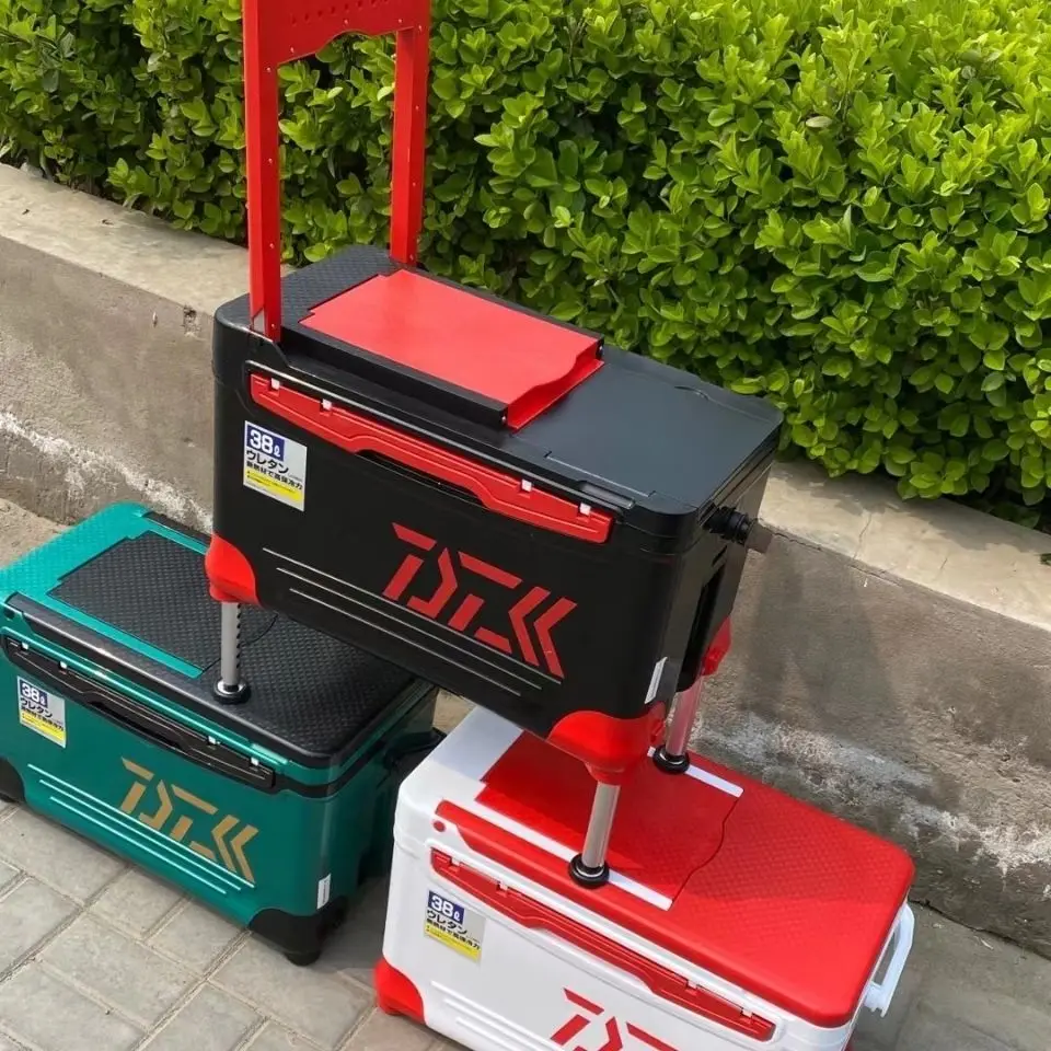 

2020 Новый Многоцветный ящик для рыболовных снастей 38L новый жесткий утолщенный портативный ящик для рыбалки со спинкой размер 58*34*38 см