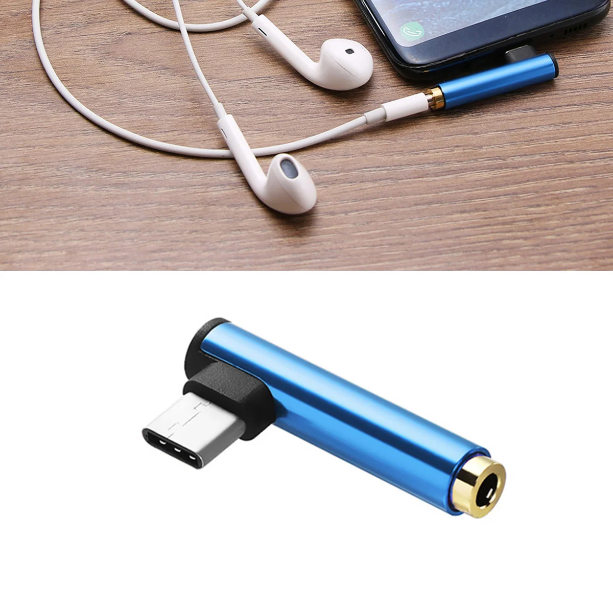 

Type-C Earphone Adapter Type male to 3.5mm Female Audio Stereo Earphone Converter (Blue)
