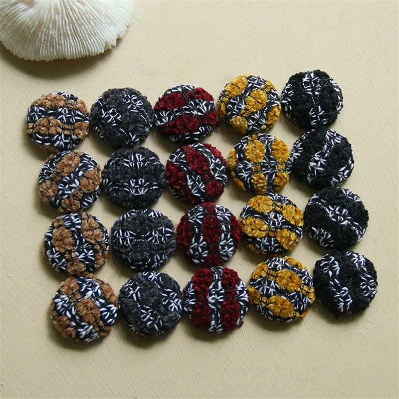 Зимний стиль 50 шт./лот 25 мм цветные украшения из ткани геометрические круглые