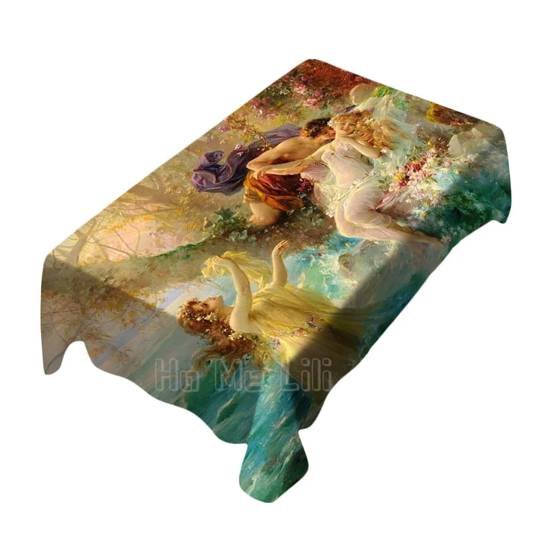 

Nymphs волна девочка Чайка Ханс прямоугольная скатерть от Ho Me Lili красивый пейзаж люди морская живопись искусство