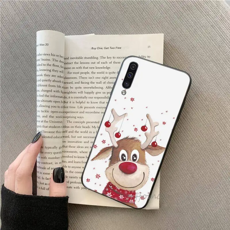 

Christmas Elk Phone Case For Samsung galaxy S note 7 8 9 10 20 fe edge A 6 10 20 30 50 51 70 lite plus Soft Silicone Funda