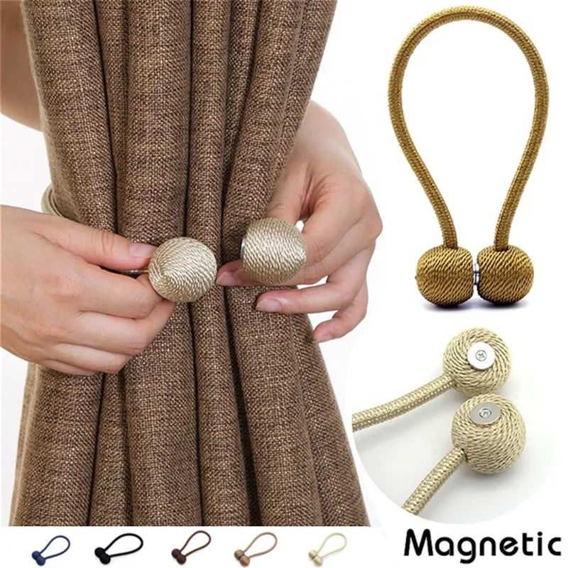 

1pc Curtain Bandage Minimalist Creative Magnet Curtain Buckle Ring Hook Wall Bandage Curtain Clip Home Decoration Accessories