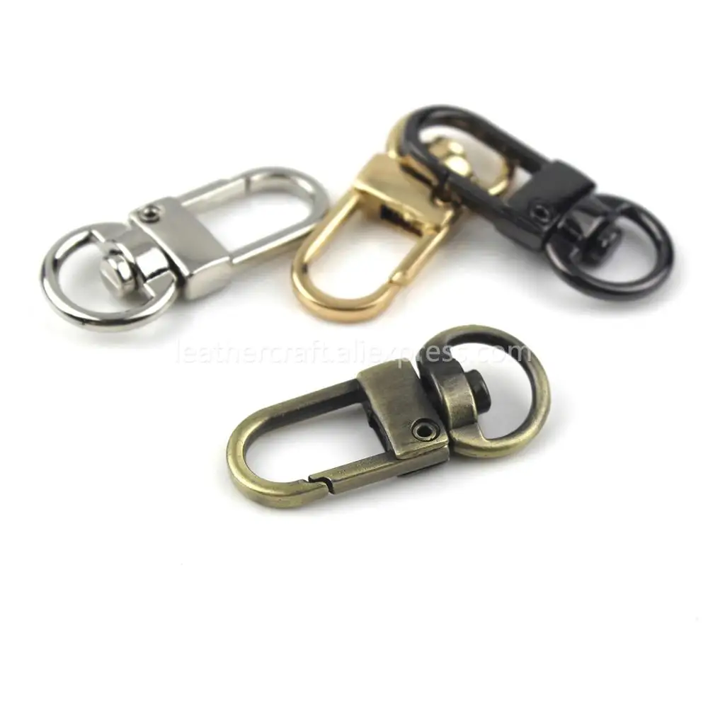 Metal Swivel Eye Snap Hook Trigger Lobster Clasps Clips for Leather Craft Bag Strap Belt Webbing Keychain images - 6