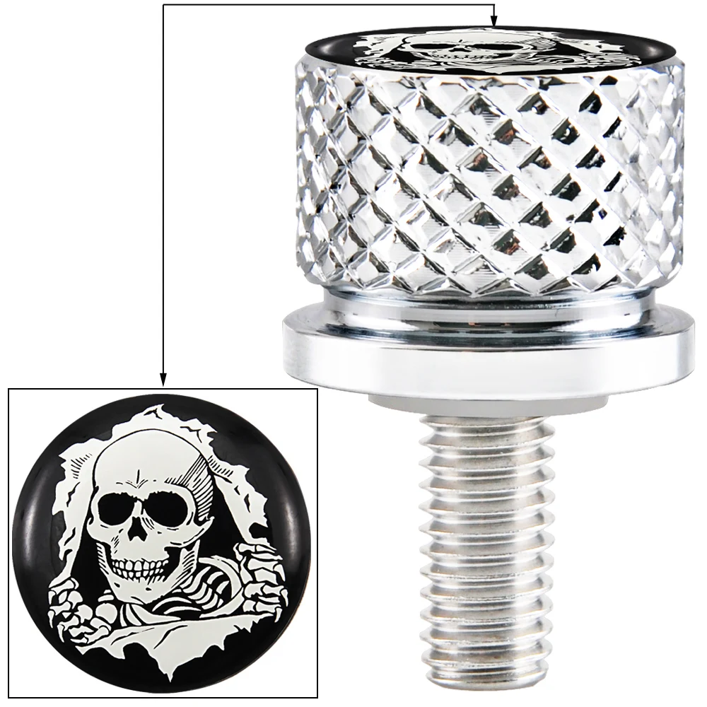 

Motorcyle Rear Fender Seat Bolt Screw Nut Tab Cover Black Chrome for Harley Sportster Touring Softail Dyna 1996-2021 Universa