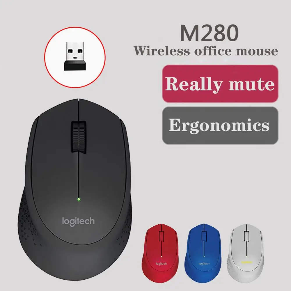 Logitech M280 2 4 GHz беспроводная мышь 1000DPI 3 кнопки оптическая игровая офисная с usb