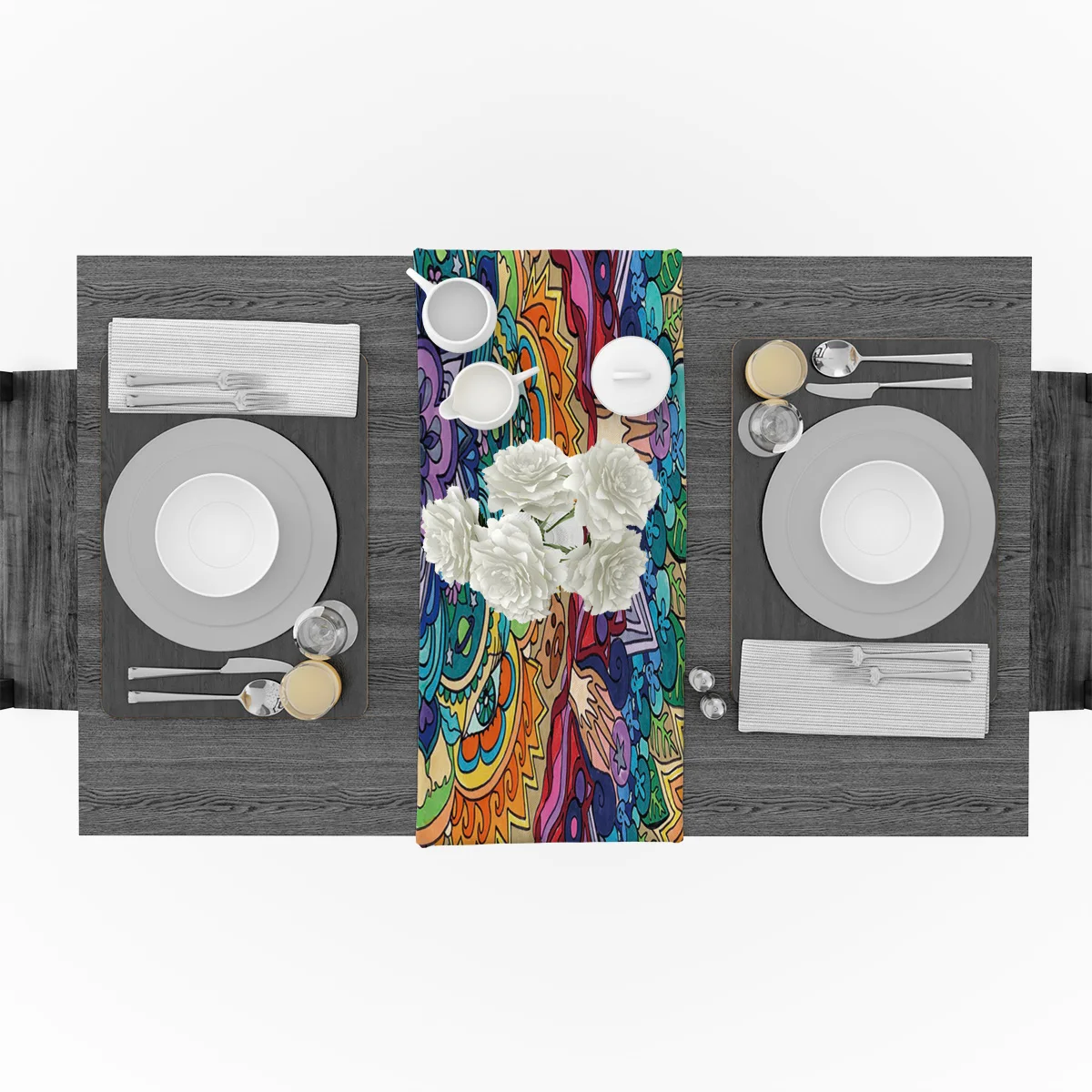 Красочные мандалы абстрактный стол бегун флаг украшения для домашней вечеринки