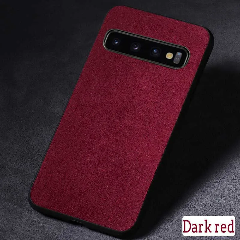 Wine Red Чехол для телефона для samsung Galaxy S10 S8 S9 Note 8, 9, 10, плюс S7 край A7 A8 J5 J6 J7 A70 A50 A40 замшевая кожаная накладка на заднюю панель телефона - Цвет: Wine Red