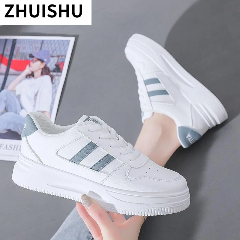 

Женские весенние кроссовки на плоской подошве, Повседневные Удобные дышащие кроссовки Джокера на платформе, в Корейском стиле, для студент...