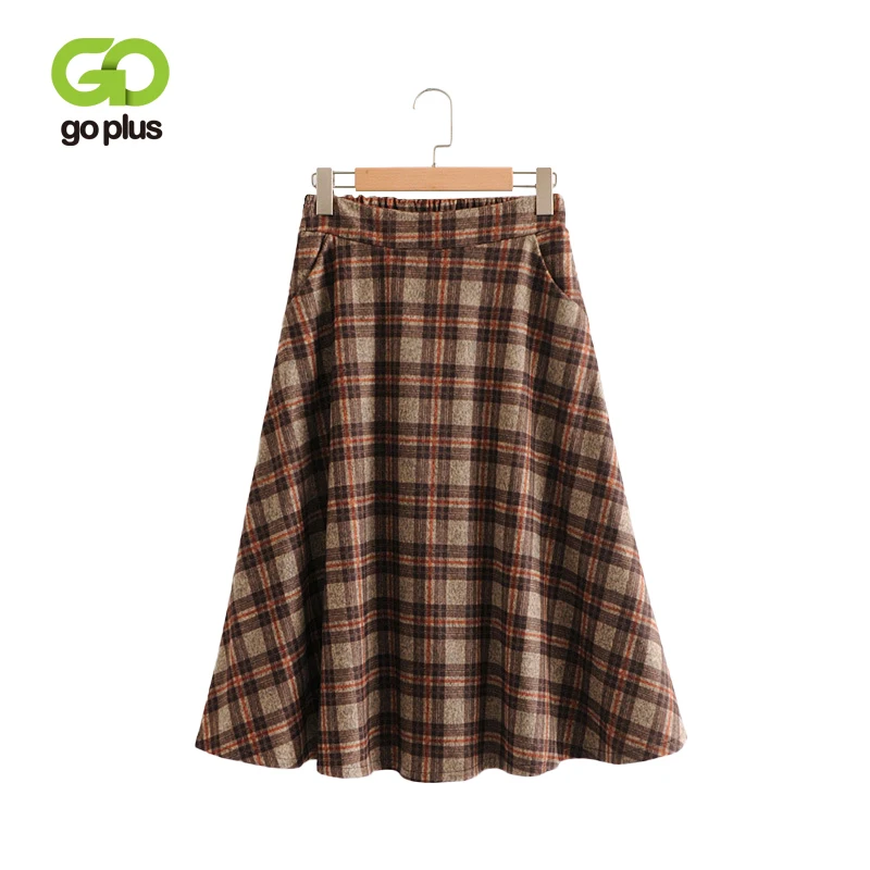 Женская плиссированная юбка GOPLUS элегантная винтажная миди с высокой талией и