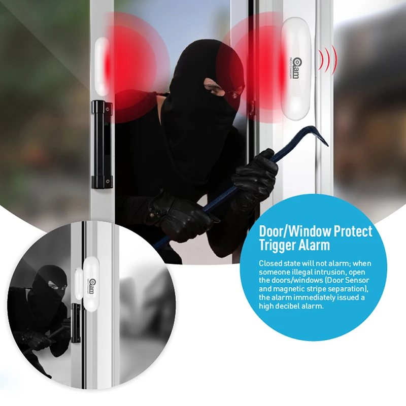 COOLCAM 4PCS/Lot Zwave Plus Door Window Sensor Contact EU 868.4MHZ Instant Alert Magnet Lock Security | Безопасность и защита