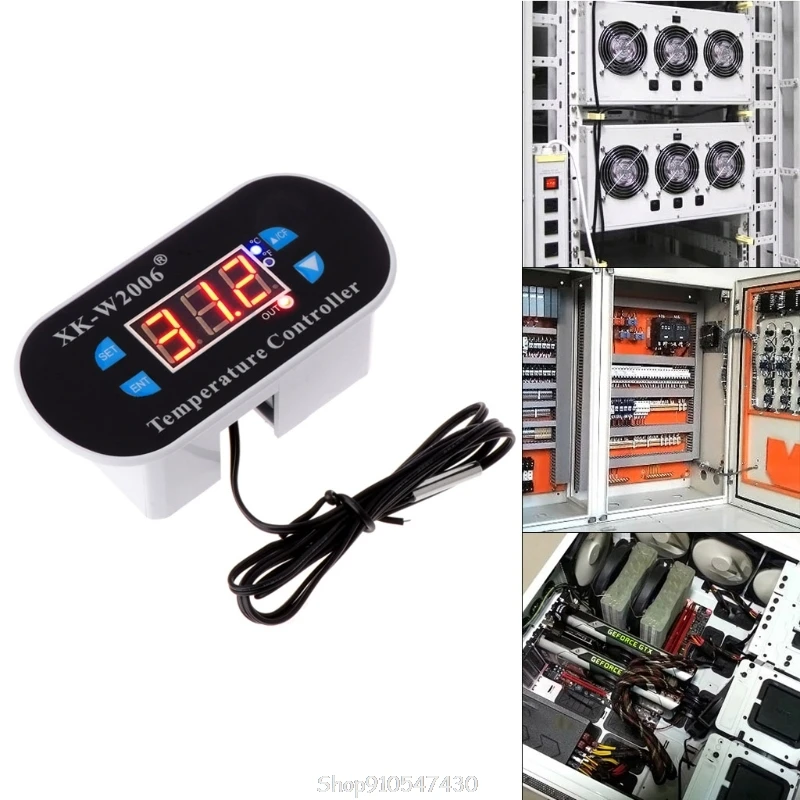 

AC 110V-220V C/F Digital Thermostat Temperature Alarm Controller Sensor W1308 D17 20 Dropship