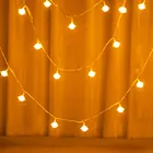 Рождественская гирлянда с шариками, уличное освещение для праздника, свадьбы, вечеринки, детской кроватки, сказочный декоративный шнурок с лампочками, Рождественский стеклянный зеркальный шар, 1020 светодиодов
