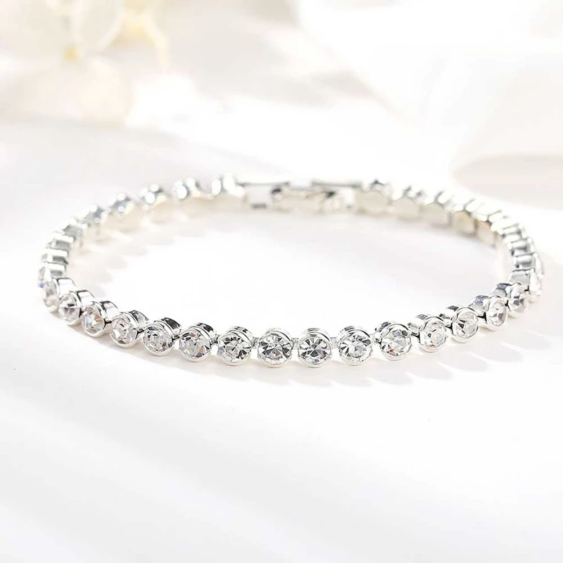 Браслет-цепочка мужской с фианитами 17 см | Украшения и аксессуары