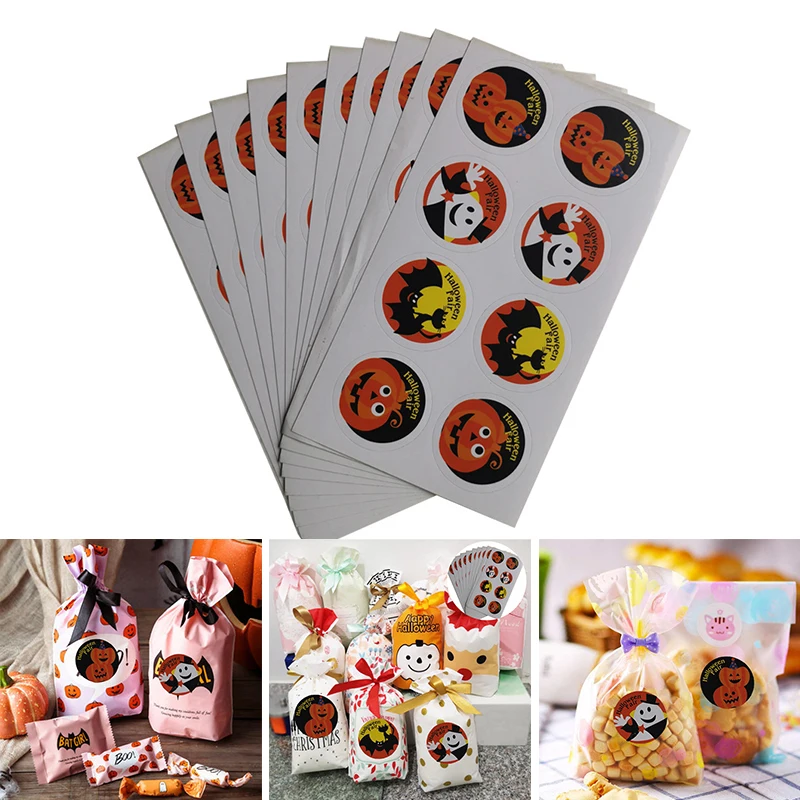 

80pcs 3CM Halloween Decoration Labels Seal Stickers Pumpkin Ghost Sealing Gift Paper Label Sticker
