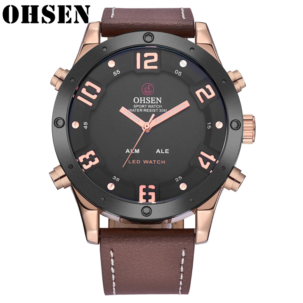 Новые креативные часы OHSEN мужские спортивные кварцевые наручные военные