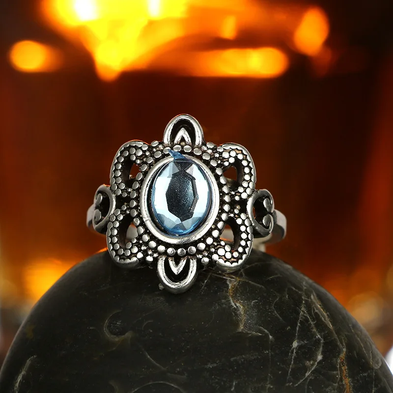 

13 Pcs Animal Ancient Fashion Hollow Lotus Crown Peach Heart Elephant Rings