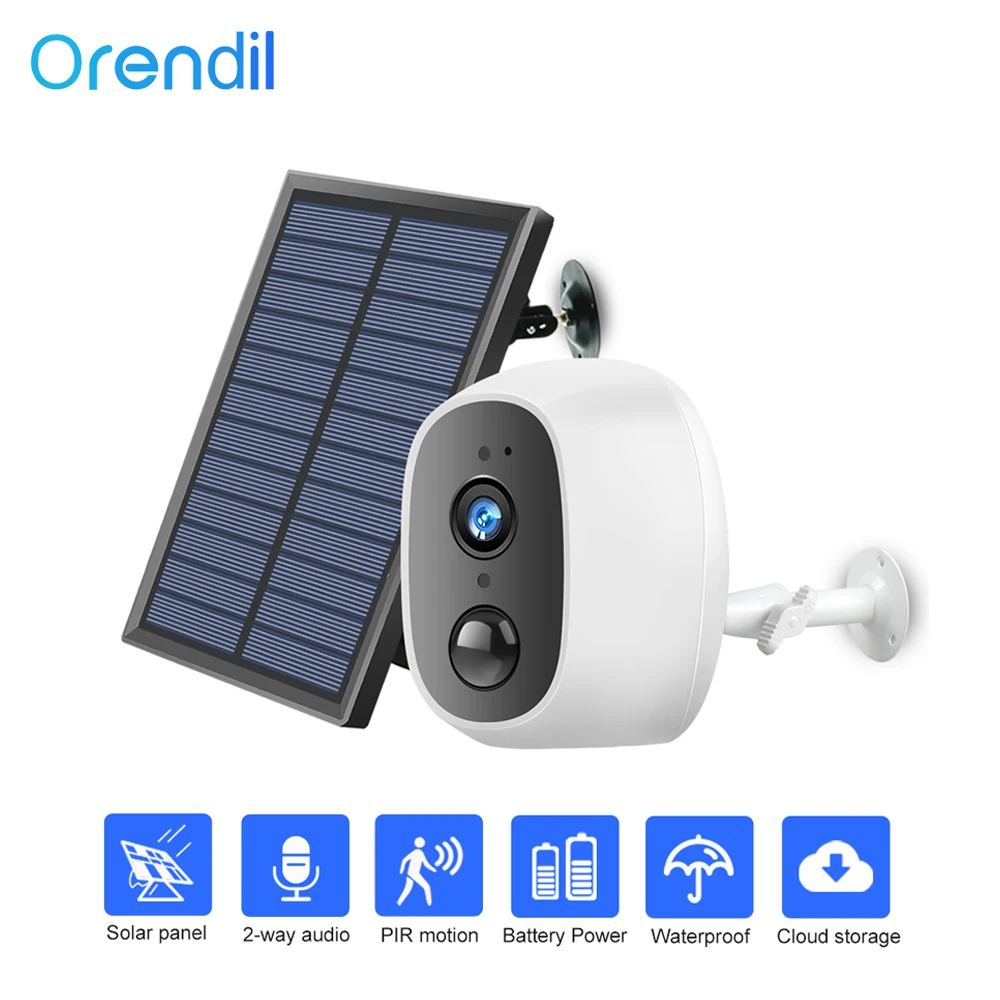 Беспроводная мини камера Orendil на солнечной батарее 1080P 2 МП HD IP66|Камеры