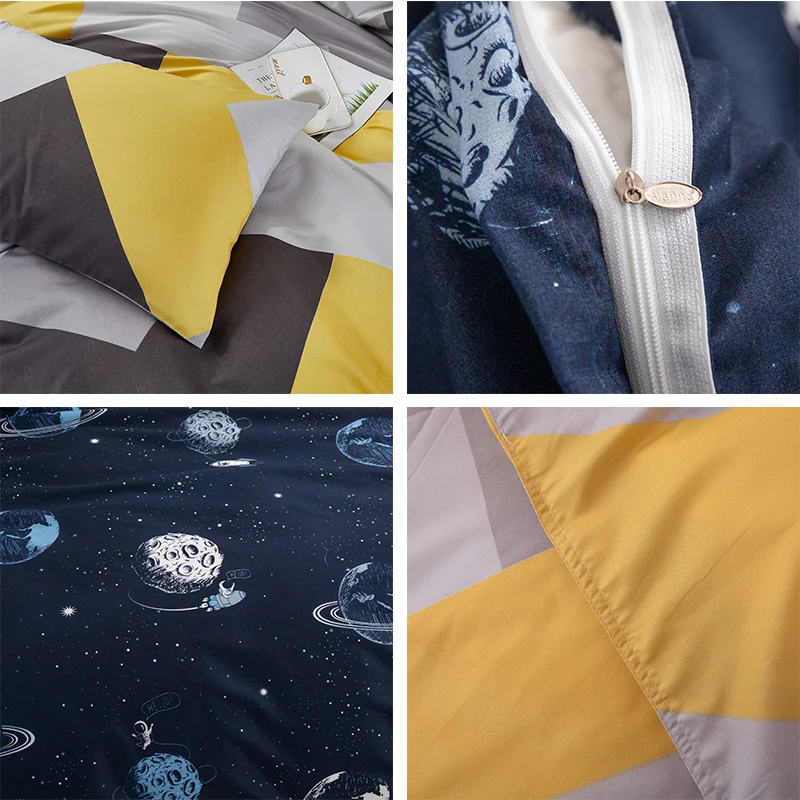 Комплект постельное бельё ALANNA серии HD простые двухсторонние простыни с узором