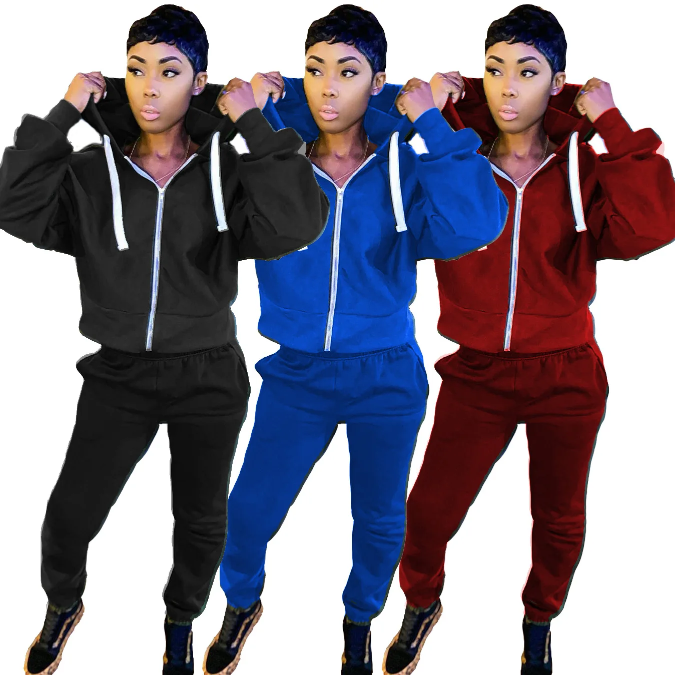 

Женские повседневные леггинсы с длинным рукавом и капюшоном, комплект спортивной одежды из 2 предметов, 2021